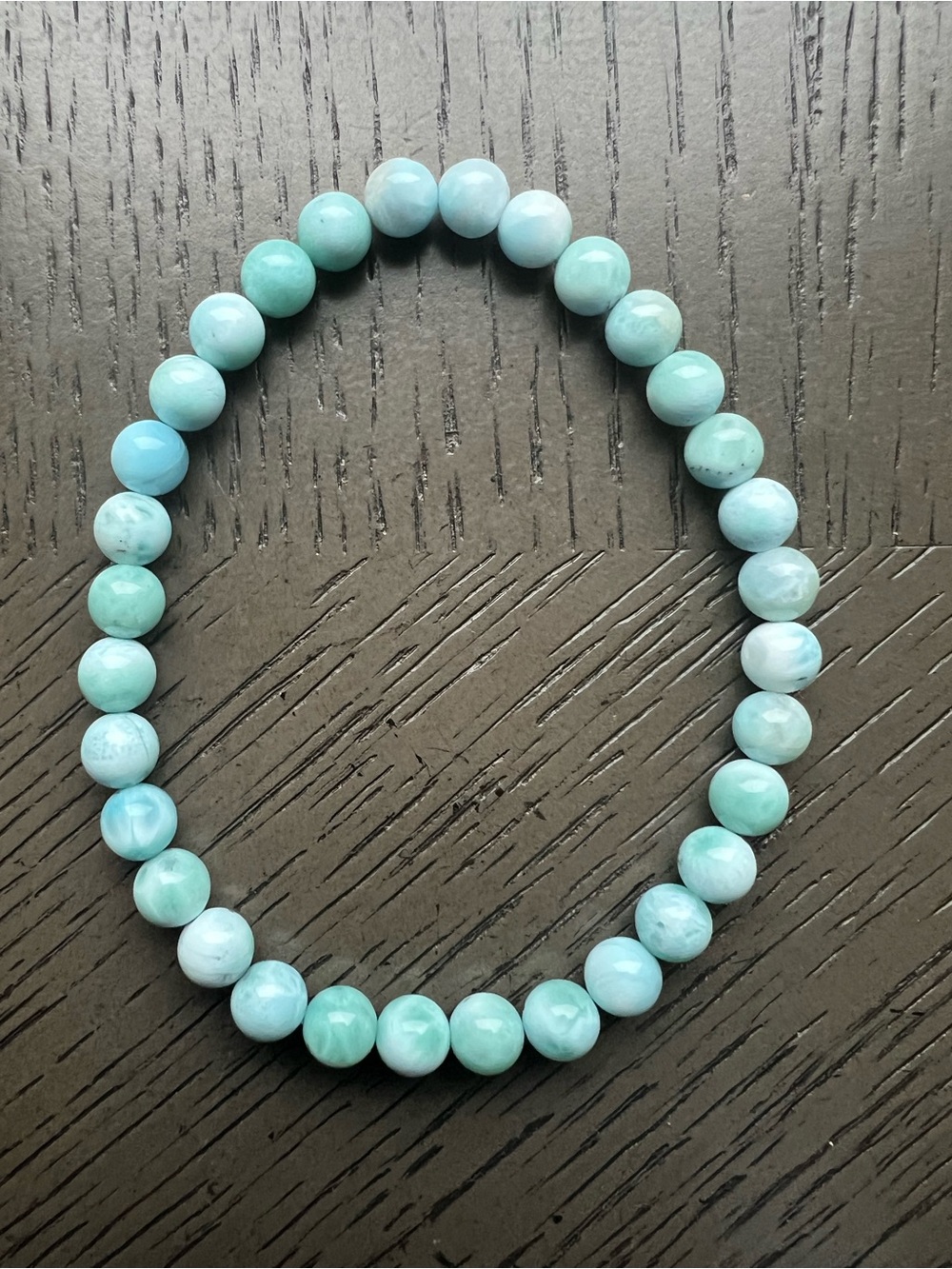 Larimar bracelet 6mm SIZE 6.5-7’